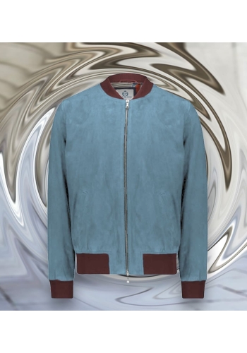 Blouson Suede bleu ciel MA1 Steve