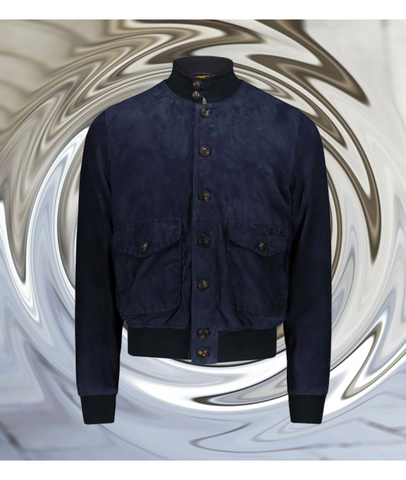 Blouson Nubuck bleu A1 Cary