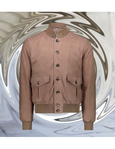 Blouson Nubuck beige A1 Cary | Veste cuir velours homme