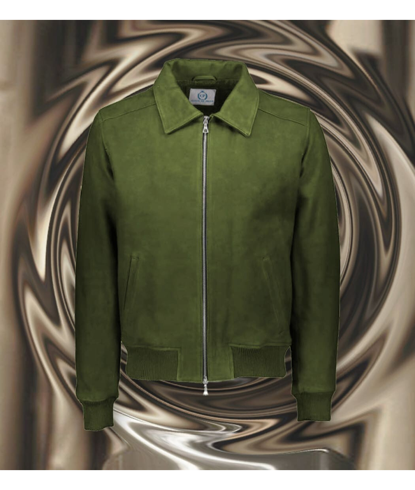 Blouson Nubuck vert olive A2 John