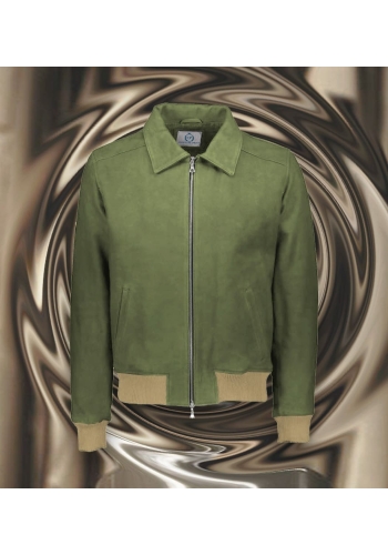 Blouson Nubuck vert kaki clair A2 John
