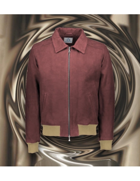 Blouson Nubuck bordeaux clair A2 John – Printemps-été
