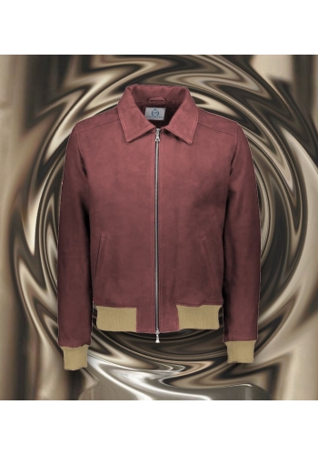 Blouson Nubuck bordeaux clair A2 John – Printemps-été