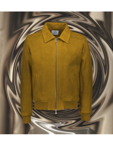 Blouson Nubuck marron ocre A2 John