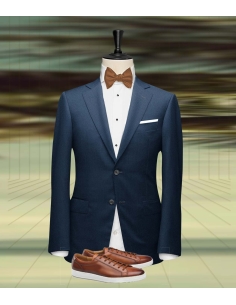 Costume mariage bleu roi champêtre