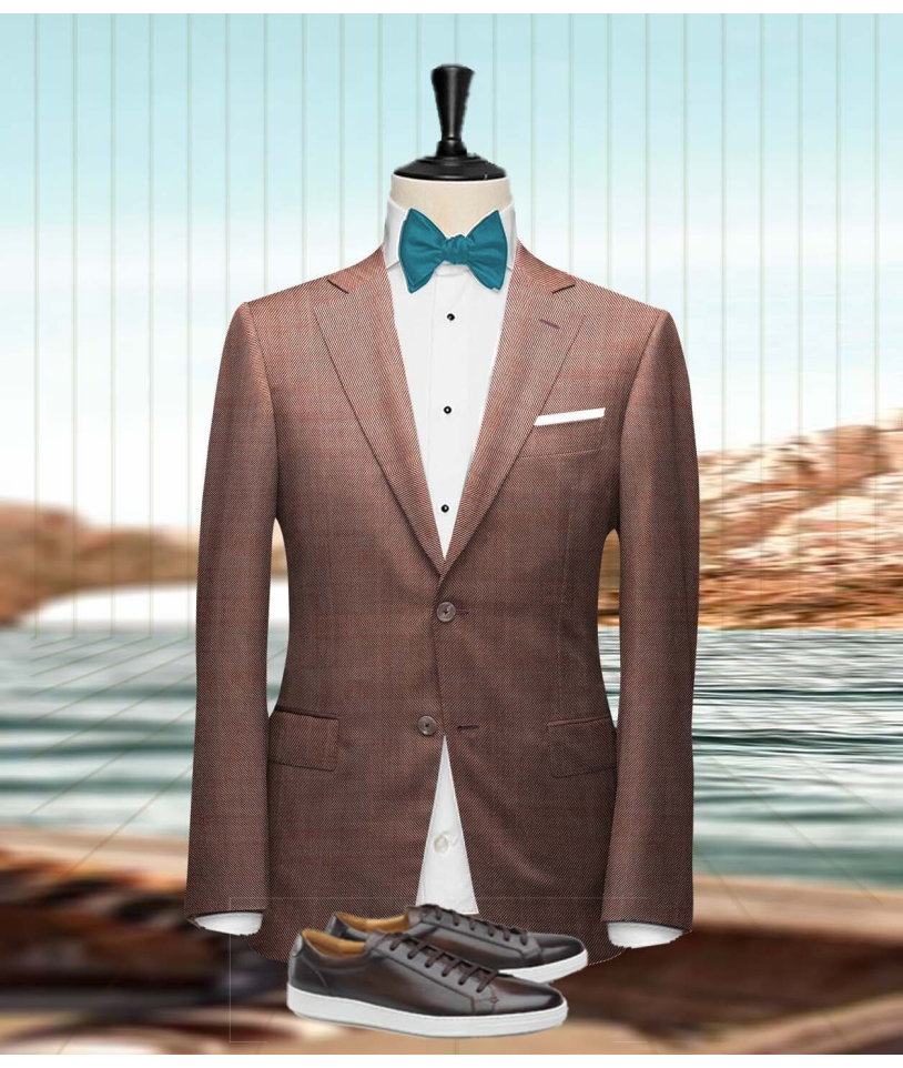 Costume mariage bordeaux clair champêtre