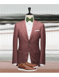 Costume mariage rouge clair champêtre