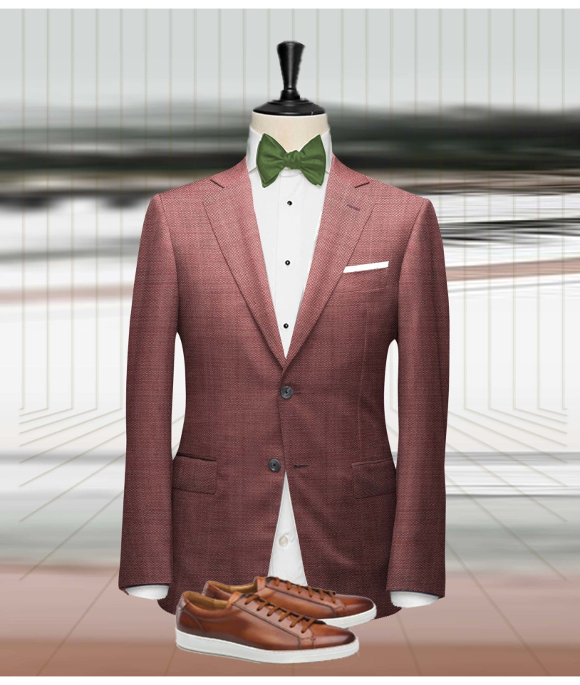 Costume mariage rouge clair champêtre