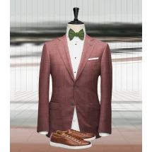 Costume mariage rouge clair champêtre | Costume Privé Paris