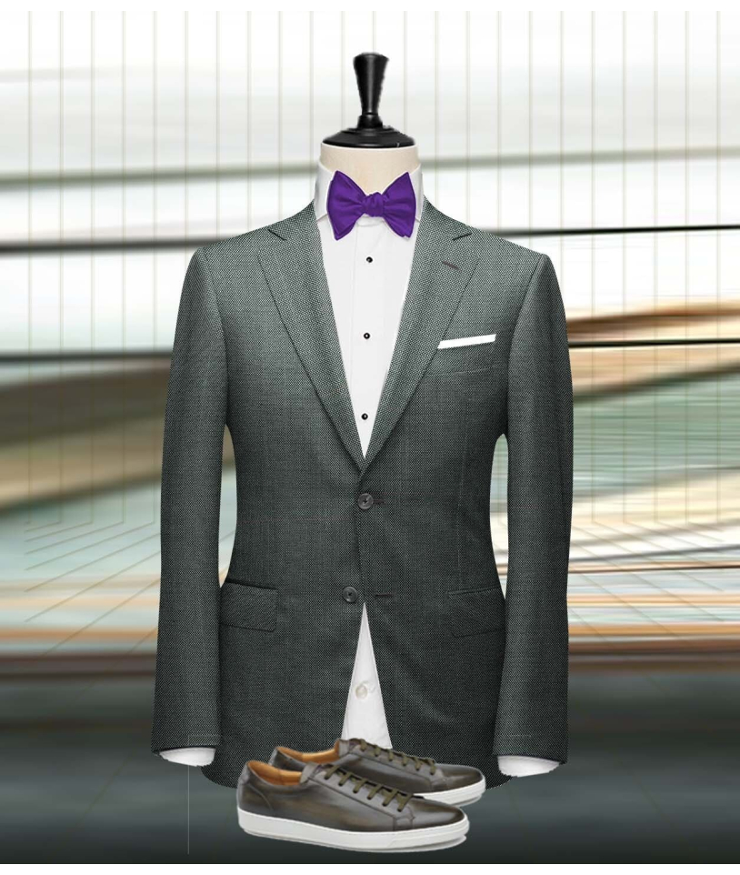 Costume mariage vert tendance champêtre