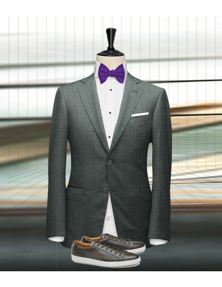 Costume mariage vert tendance champêtre