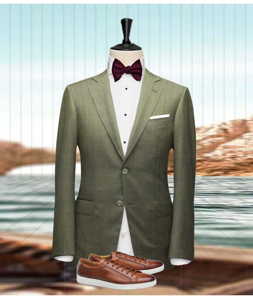 Costume mariage vert clair champêtre