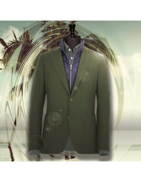 Veste vert kaki plastron amovible | Costume Privé Paris