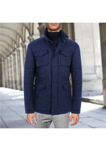 Parka matelassée bleu moyen