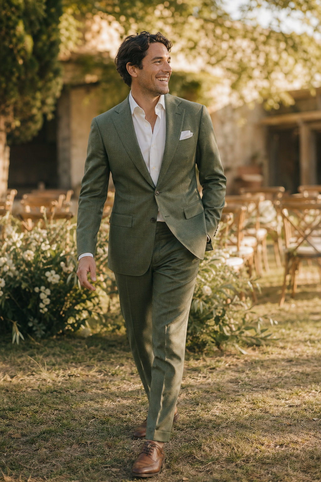 Marié en costume sur mesure — Costume en Lin Sur Mesure — lin sur mesure homme