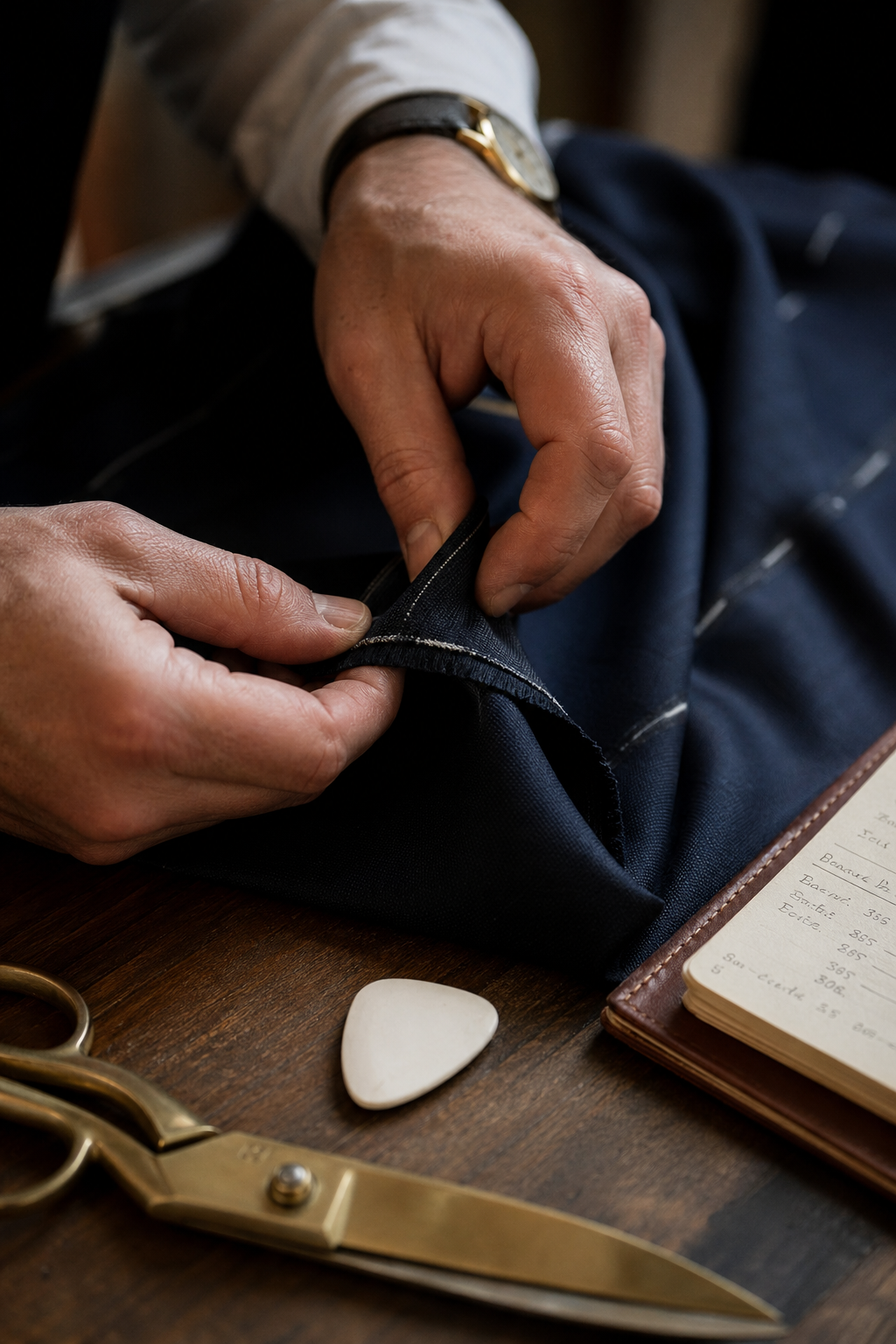 Détail finition costume sur mesure — Nos tissus lin : origines et qualités — lin sur mesure homme