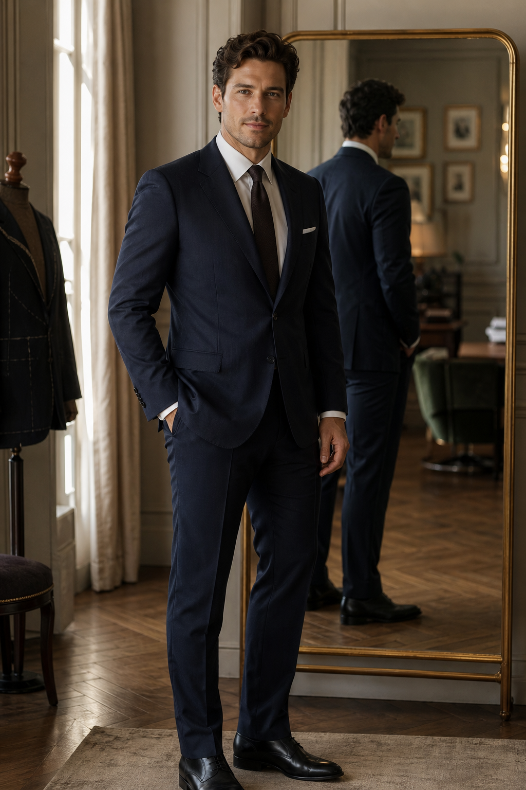 Costume sur mesure adapté morphologie — Pourquoi les tailles standard ne conviennent pas — costume grande taille homme paris