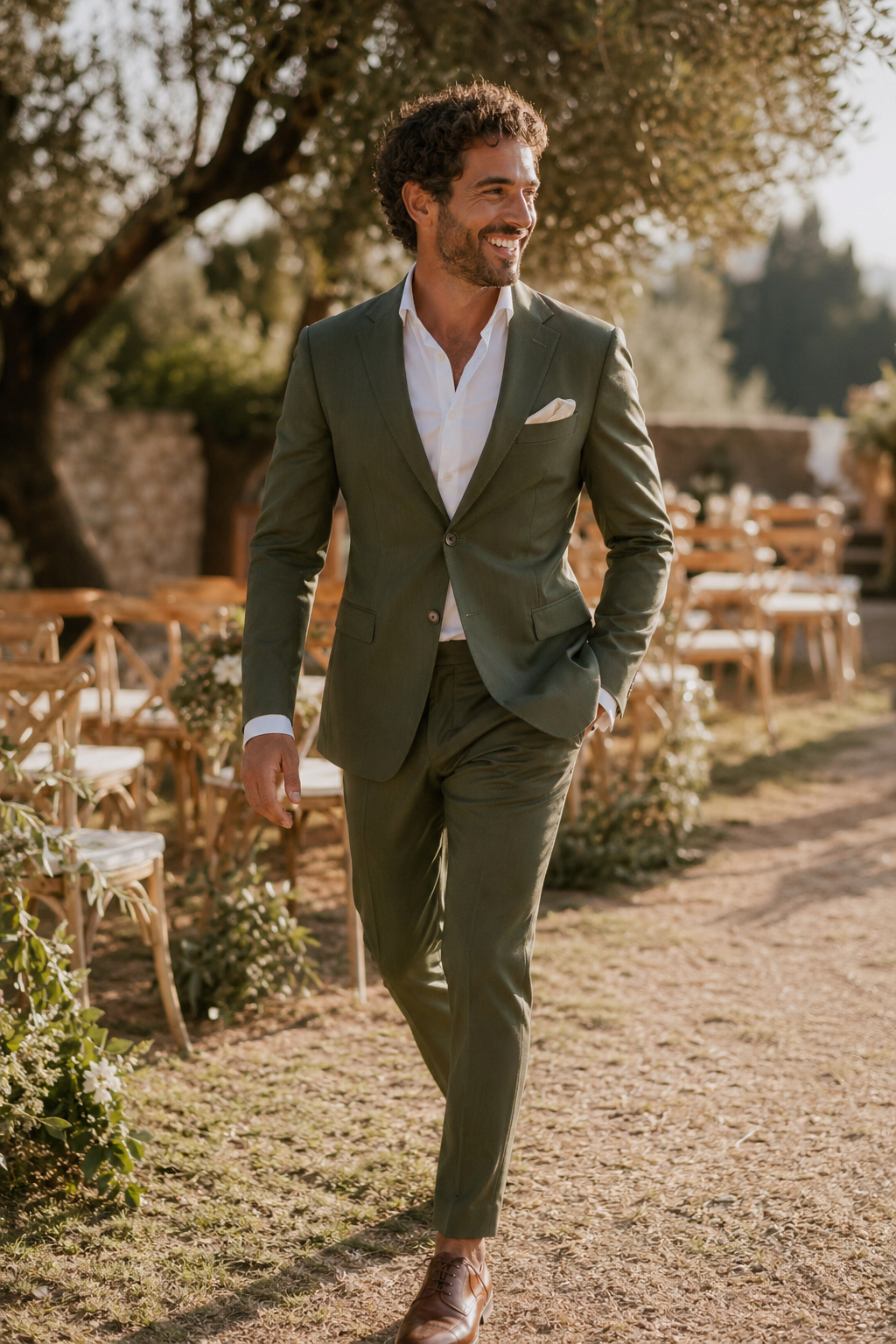 Marié en costume sur mesure — Costume de Mariage Bleu Sur Mesure — choisir bleu mariage sur mesure
