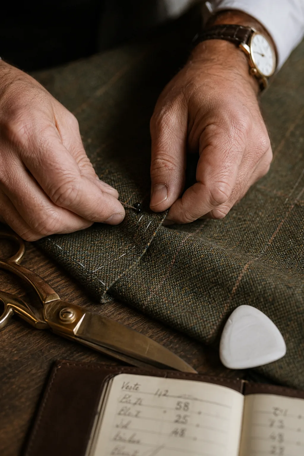 Détail finition costume sur mesure — Comment accorder un costume tweed — costume tweed homme sur mesure