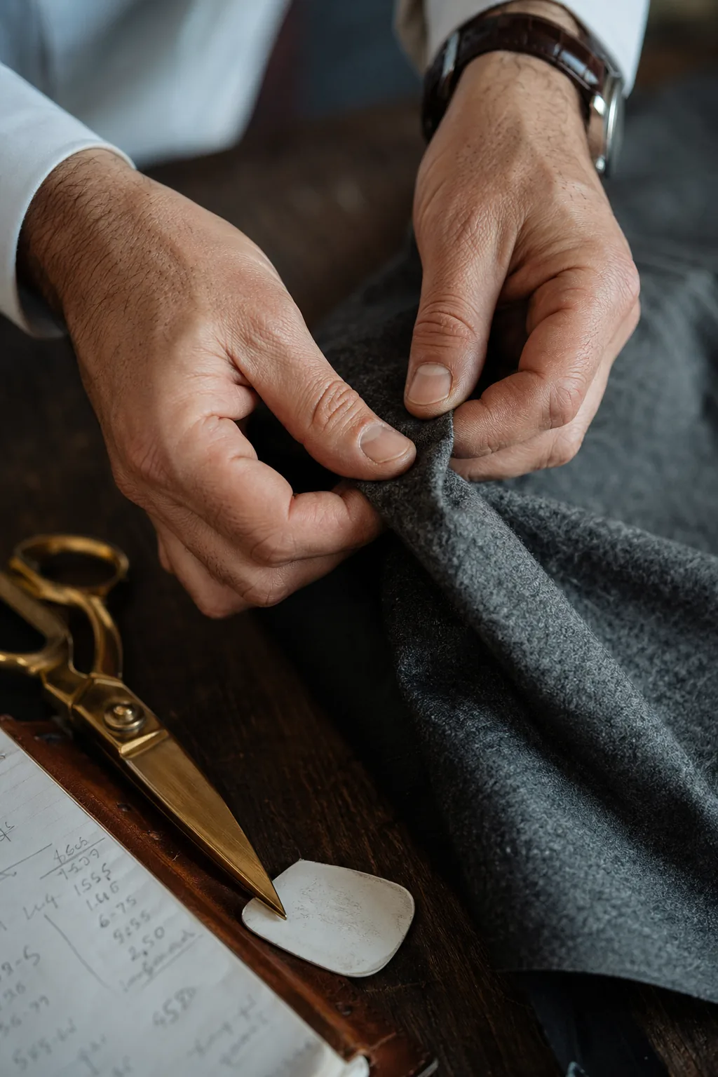 Détail finition costume sur mesure — La flanelle, brièvement — costume flanelle homme sur mesure