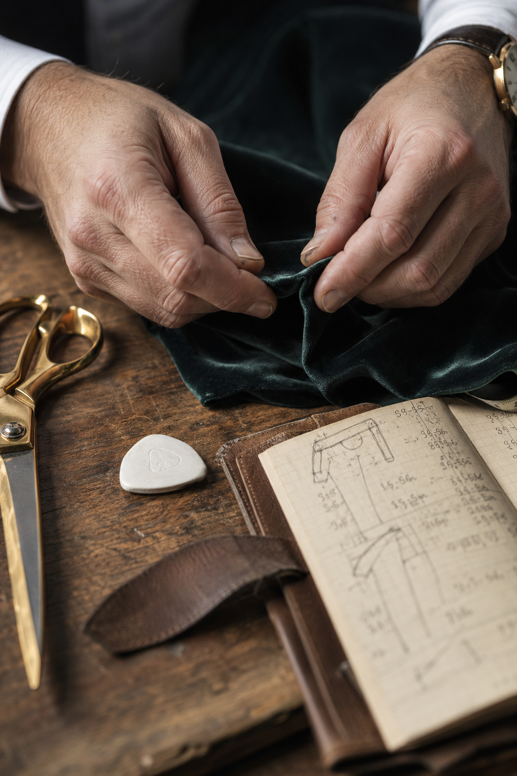 Détail finition costume sur mesure — Quand porter un velours — costume velours homme sur mesure