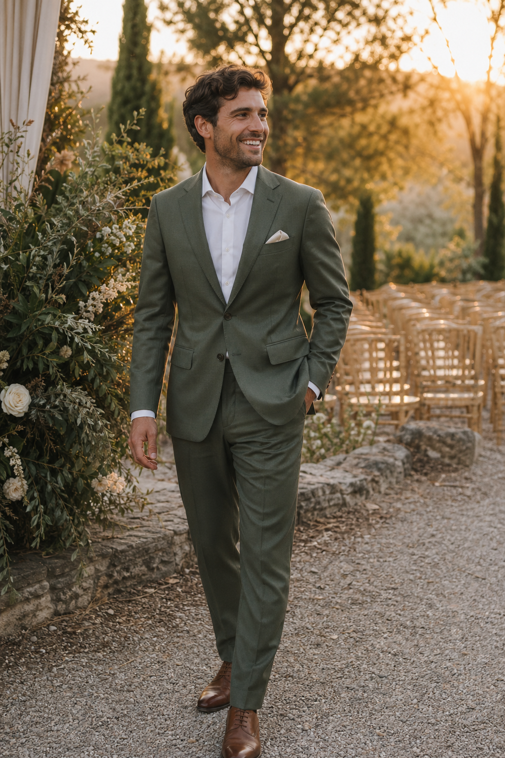 Marié en costume sur mesure — Accords selon la couleur du costume — boutons de manchette homme