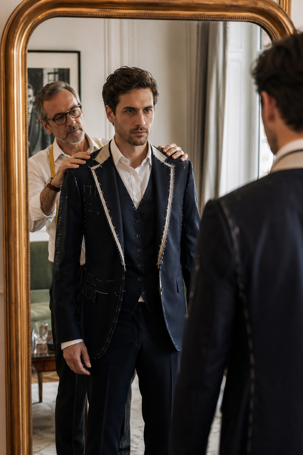 Essayage costume marié sur mesure — Configurations de gilet en sur mesure — costume 3 pieces sur mesure paris