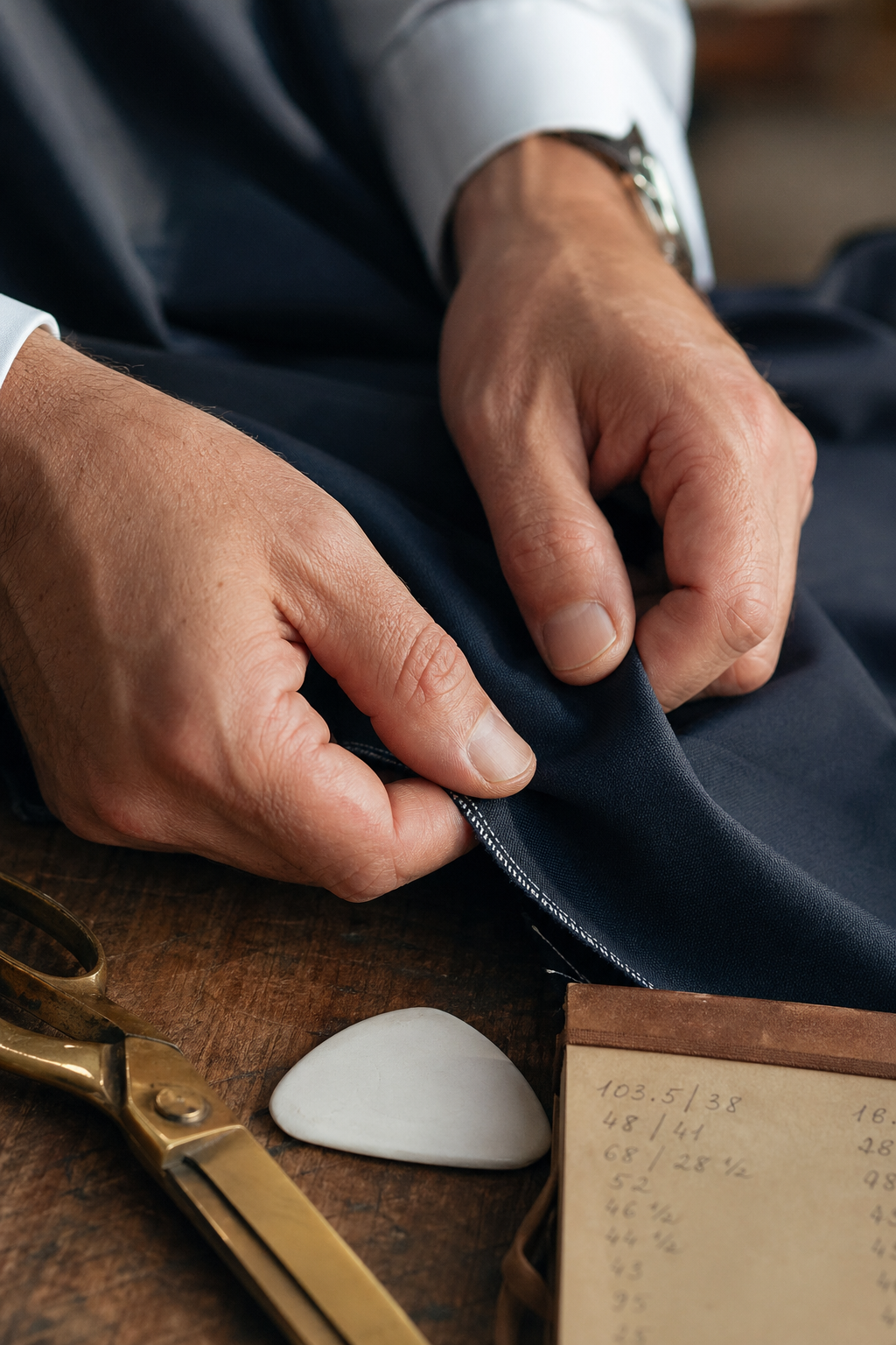 Détail finition costume sur mesure — Les trois variables qui font le prix — combien coute un costume sur mesure