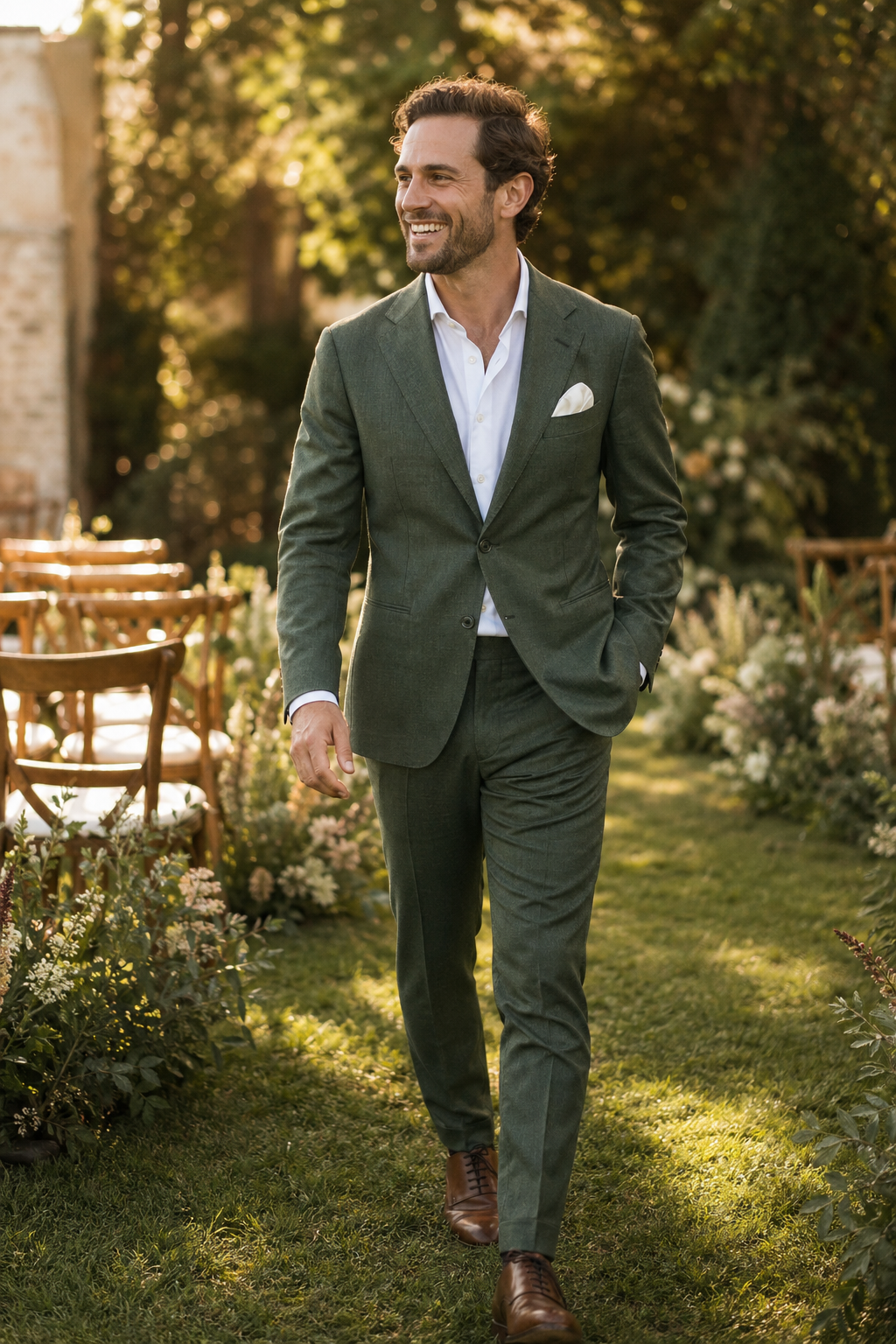 Marié en costume sur mesure — Ce qui fait le prix d'un costume mariage — costume mariage sur mesure paris pas che