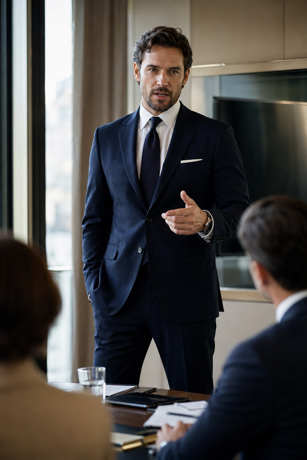 Cadre en costume sur mesure parisien — Tissus résistants pour usage quotidien — choisir un costume de travail homme