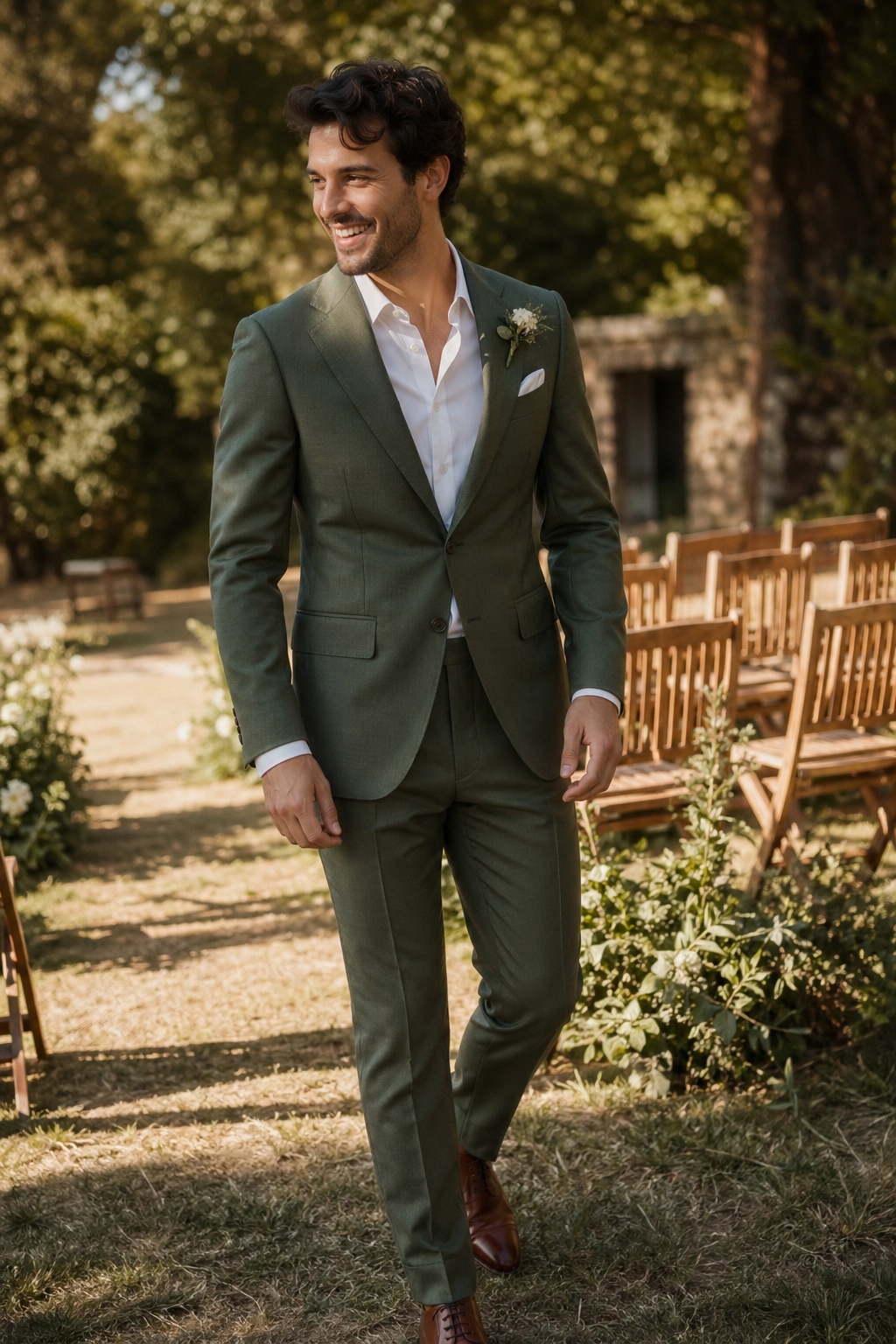 Marié en costume sur mesure — Le pantalon sur mesure à du style — le pantalon sur mesure a du style