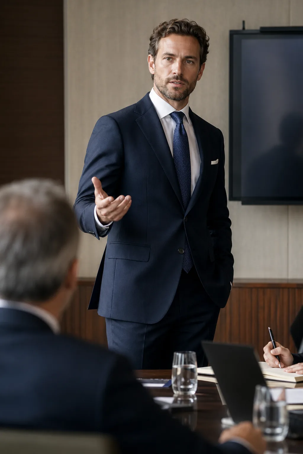 Cadre en costume sur mesure parisien — Pour qui notre gamme business accessible — costume business sur mesure pas cher