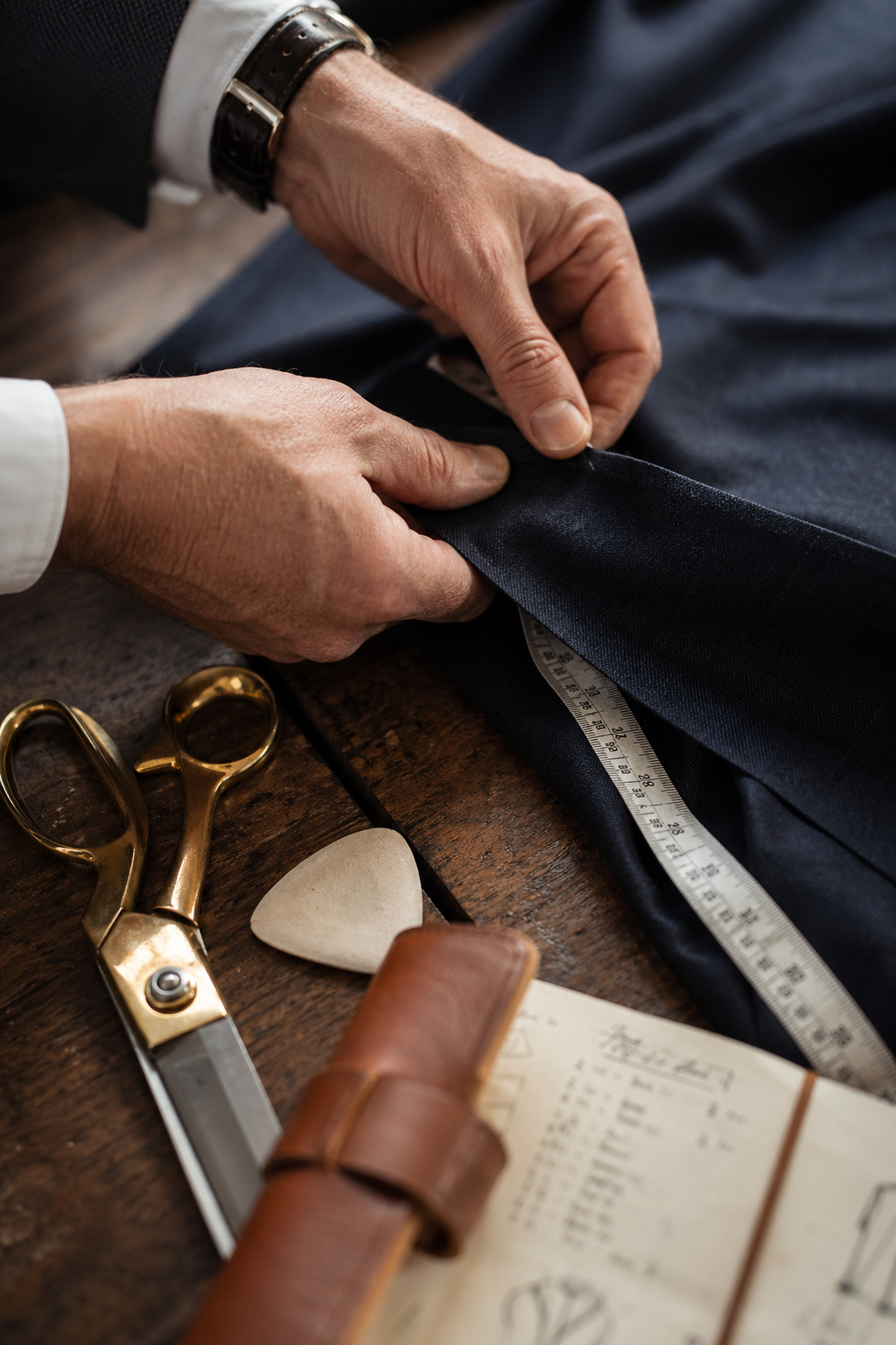 Détail finition costume sur mesure — Boutonnières brodées à la main : les heures en plus — meilleur veste croisee sur mesure