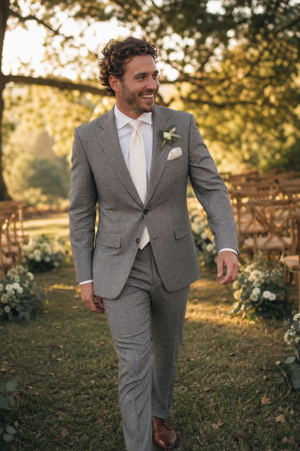 Marié en costume sur mesure — L'Ajustement Parfait : La Clé de l'Élégance — costume prince de galles