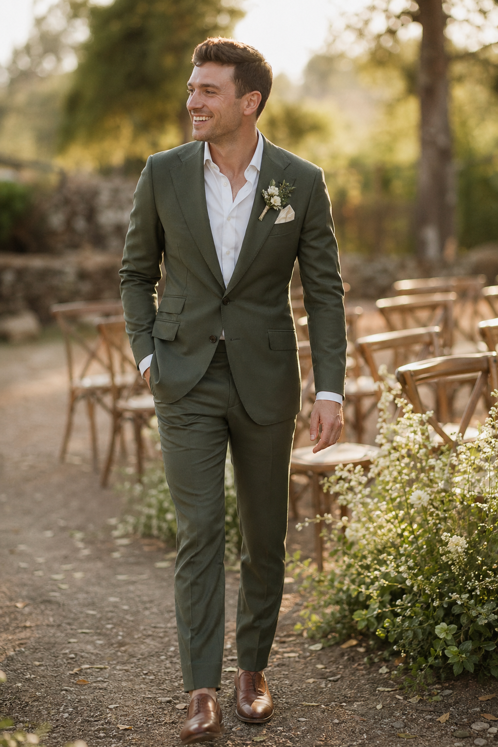 Marié en costume sur mesure — Le Costume Croisé Sur-Mesure : L'Élégance Redéfinie par Costume Privé Paris — costume croise