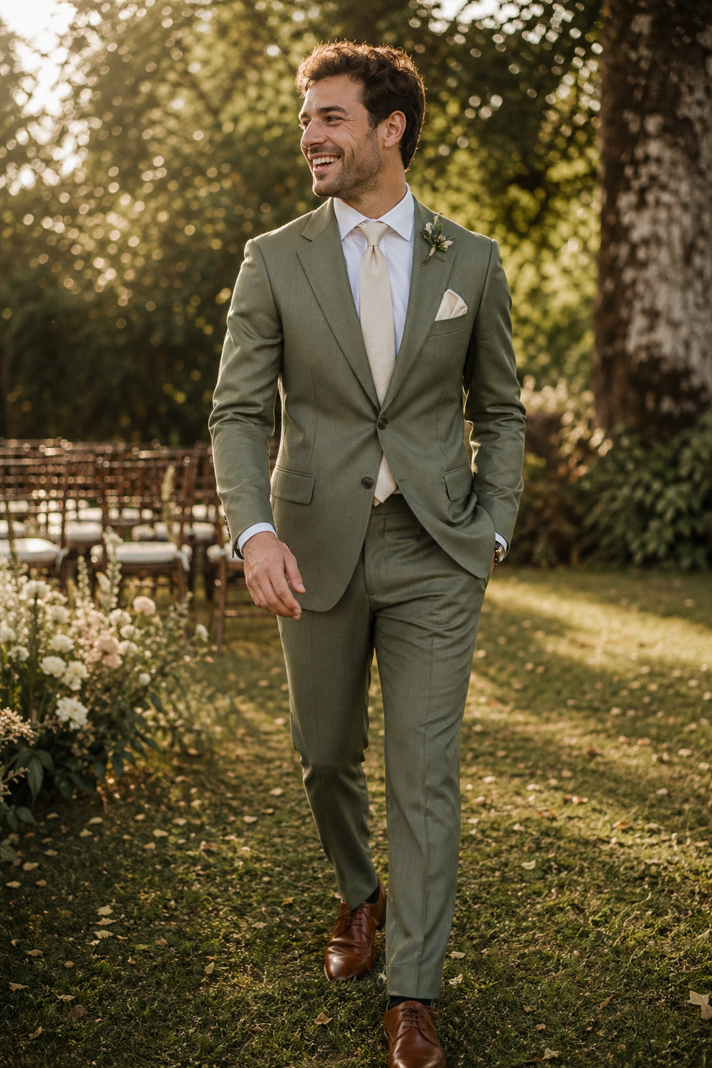 Marié en costume sur mesure — L'Importance Cruciale du Sur-Mesure pour la Coupe — costume croise