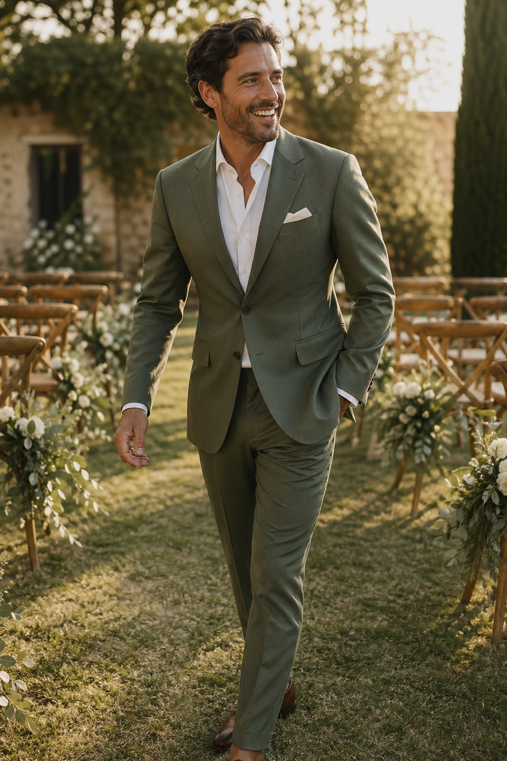 Marié en costume sur mesure — Costume Homme Luxe : Le Service Privé et Mobile de Costume à Paris — costume homme luxe