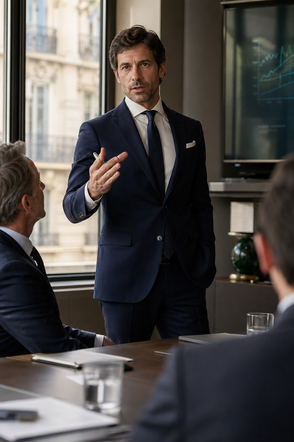 Cadre en costume sur mesure parisien — Les Avantages Indéniables du Sur-Mesure — costume business homme
