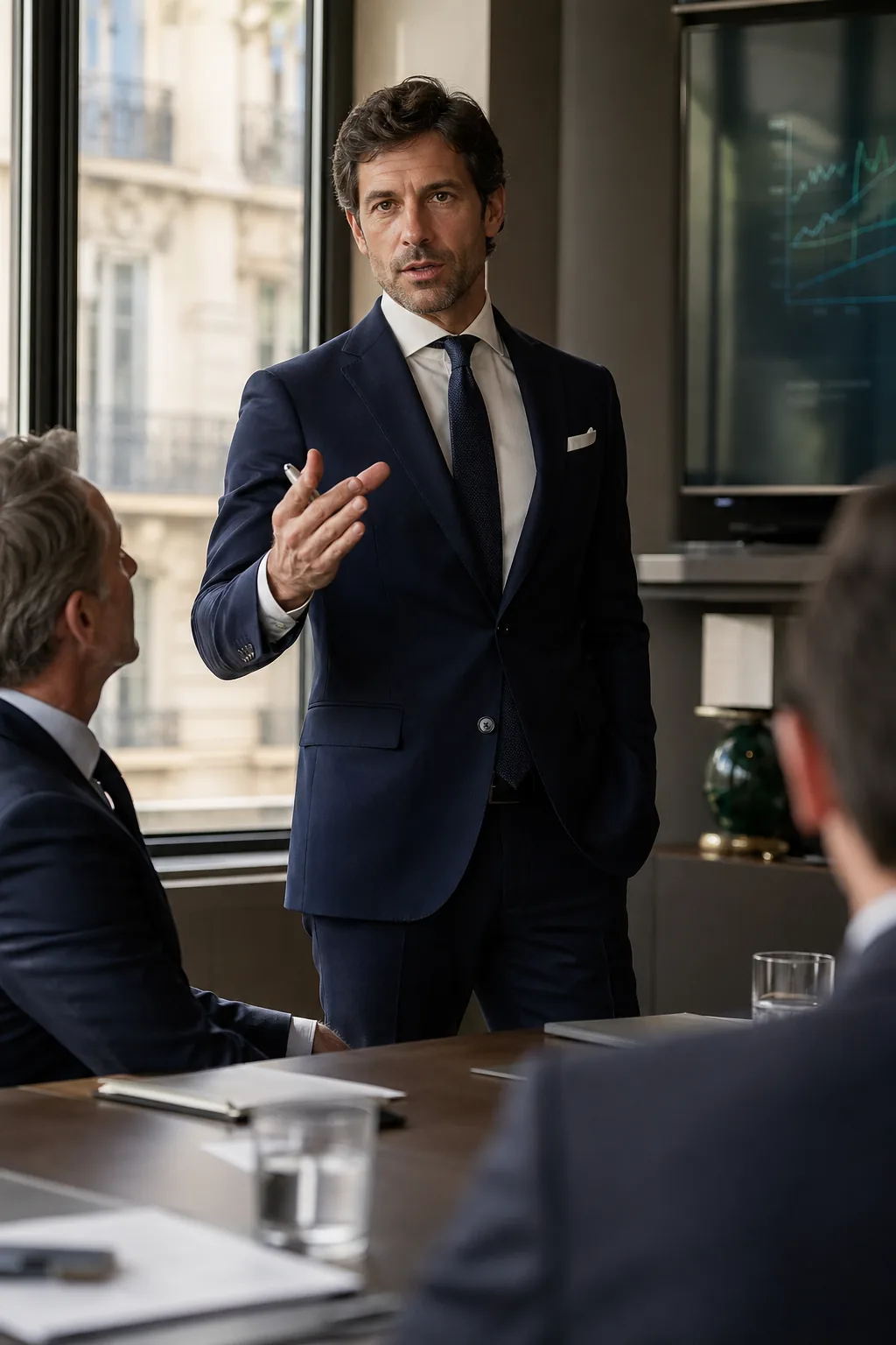Cadre en costume sur mesure parisien — Les Avantages Indéniables du Sur-Mesure — costume business homme