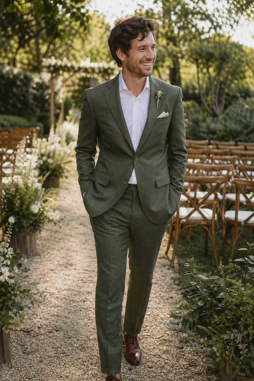 Marié en costume sur mesure — Quel est l'investissement pour un costume de mariage sur mesure? — costume mariage sur mesure paris