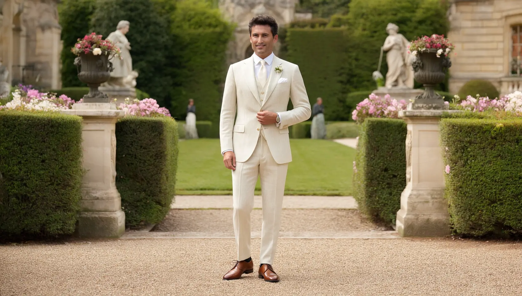 costume mariage ivoire tendance nostalgie stylisee bridgerton sur mesure