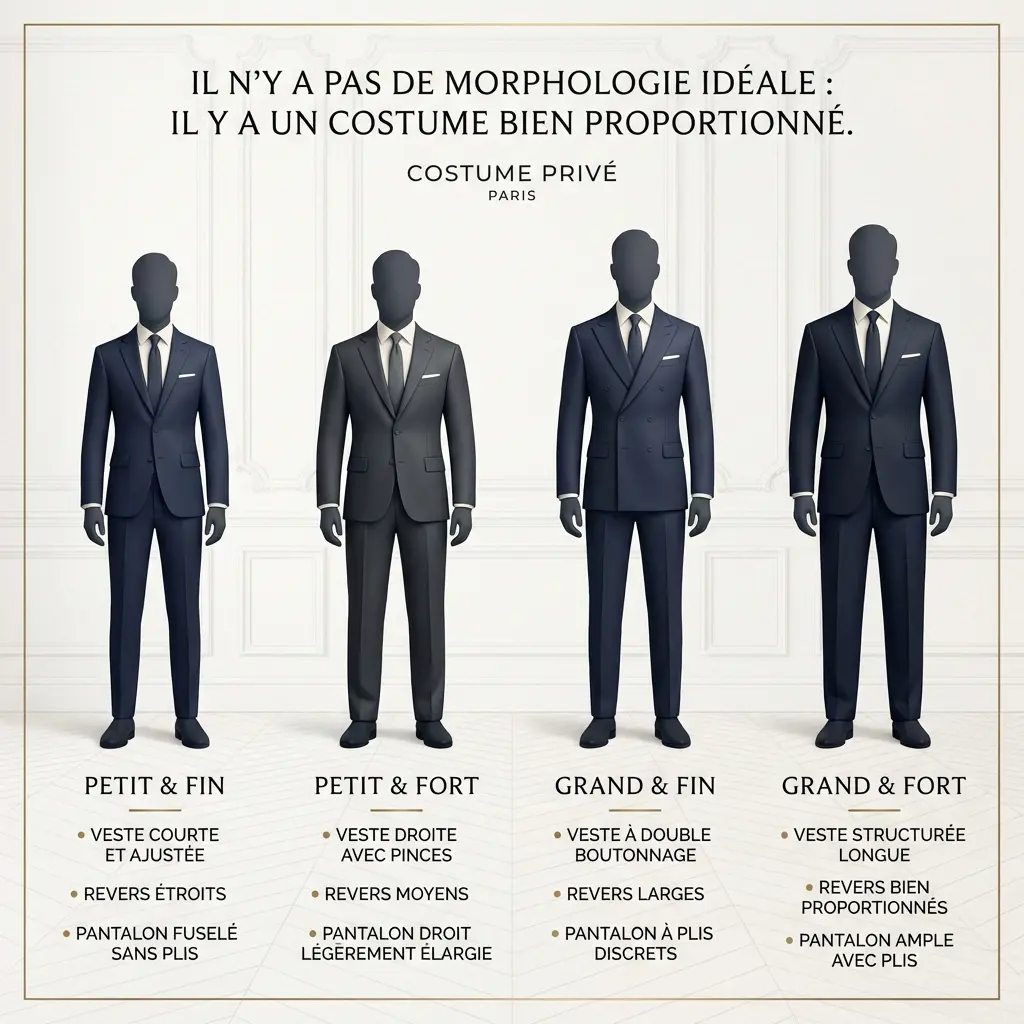 choisir son costume en fonction de sa morphologie homme costume sur mesure Paris