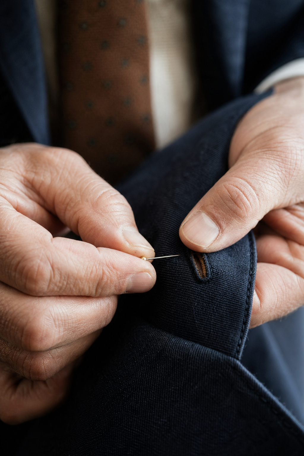La boutonnière du marié : guide complet (fleurs, position, accords par un taille — Boutonnière fonctionnelle vs boutonnière pin : la différence