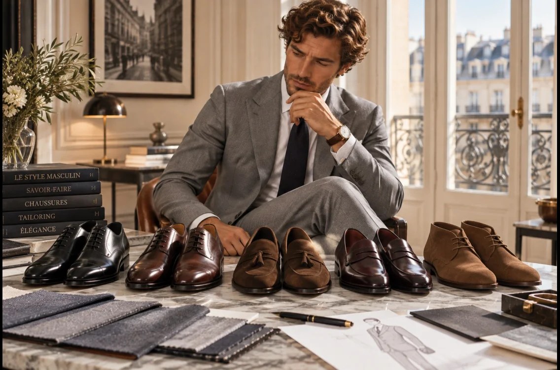 Quelles chaussures avec un costume gris ? Le guide du tailleur