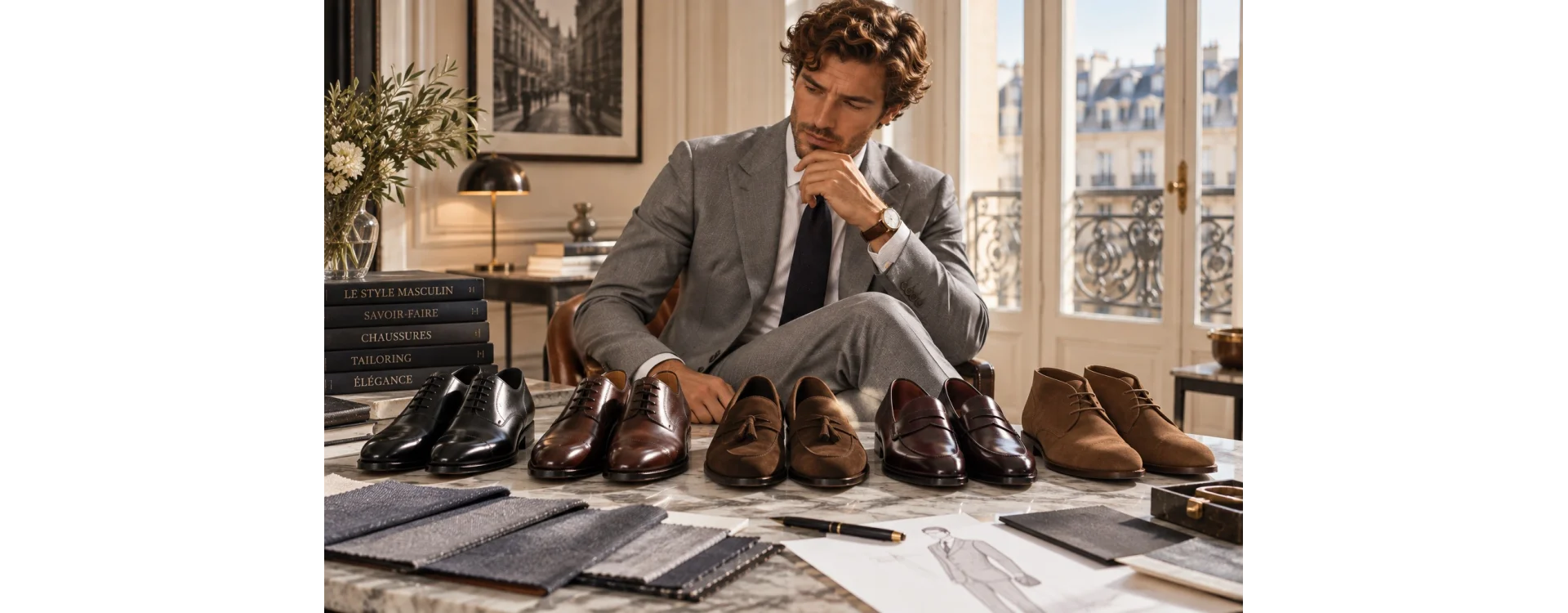 Quelles chaussures avec un costume gris ? Le guide du tailleur