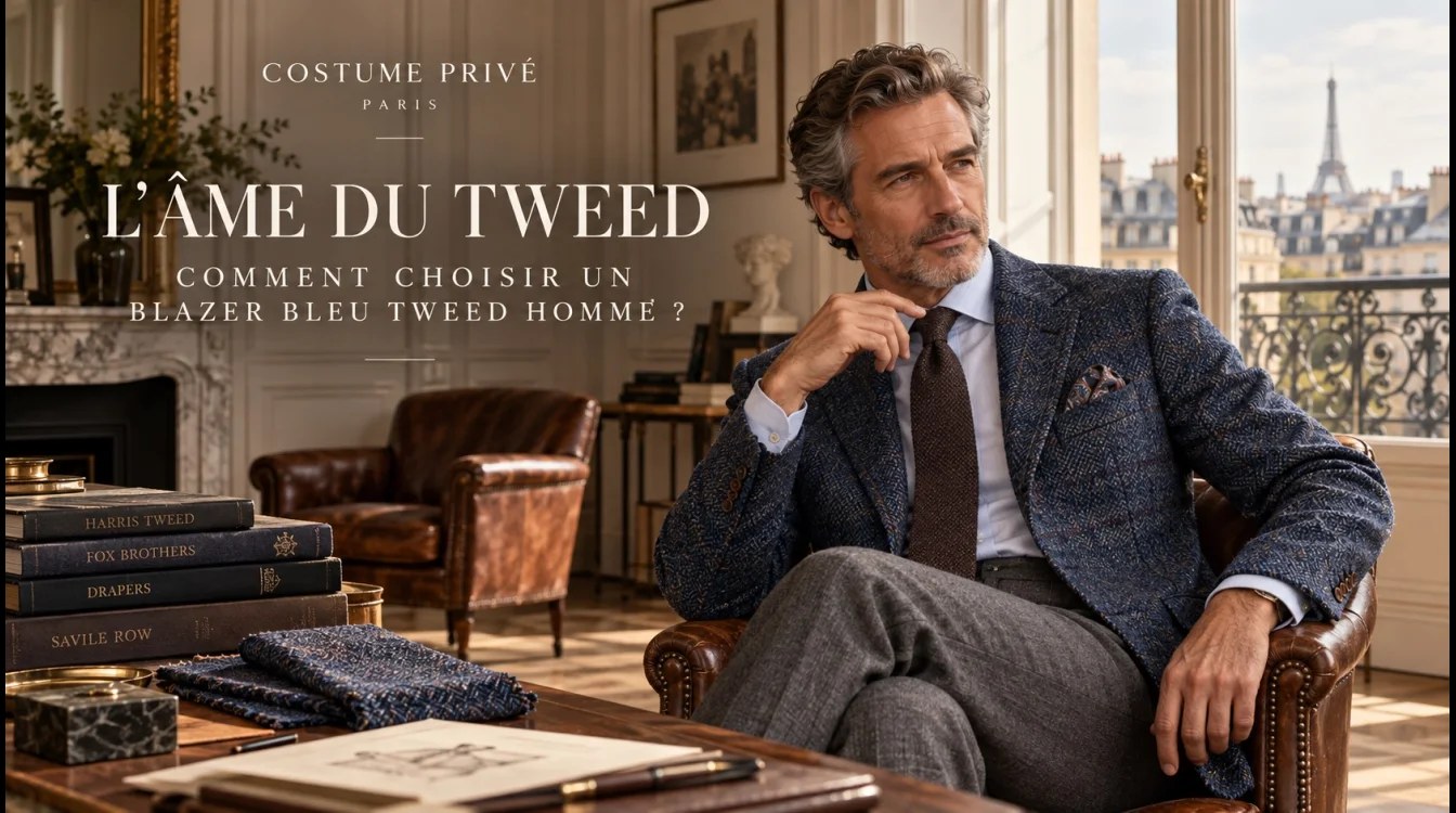 L'âme du tweed, comment choisir un blazer bleu tweed homme