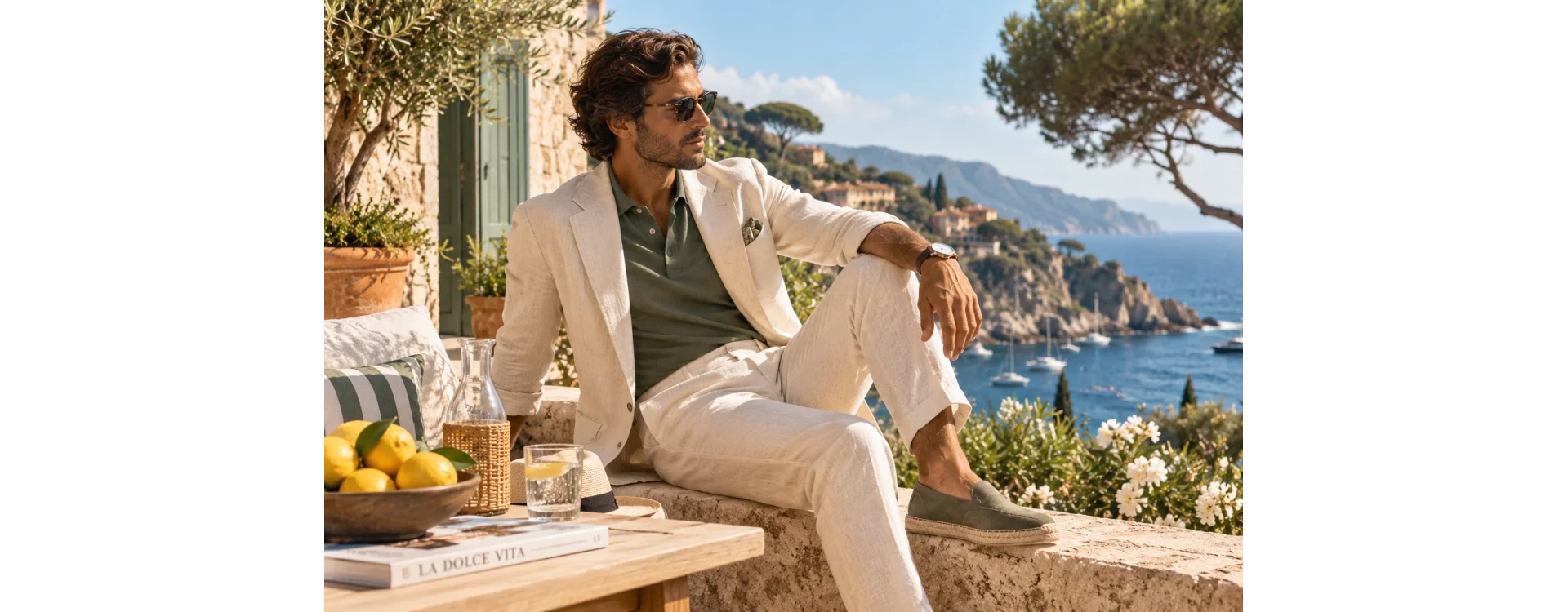 Élégance estivale : lin, polo, espadrilles — s'habiller juste quand la chaleur libère tout le reste