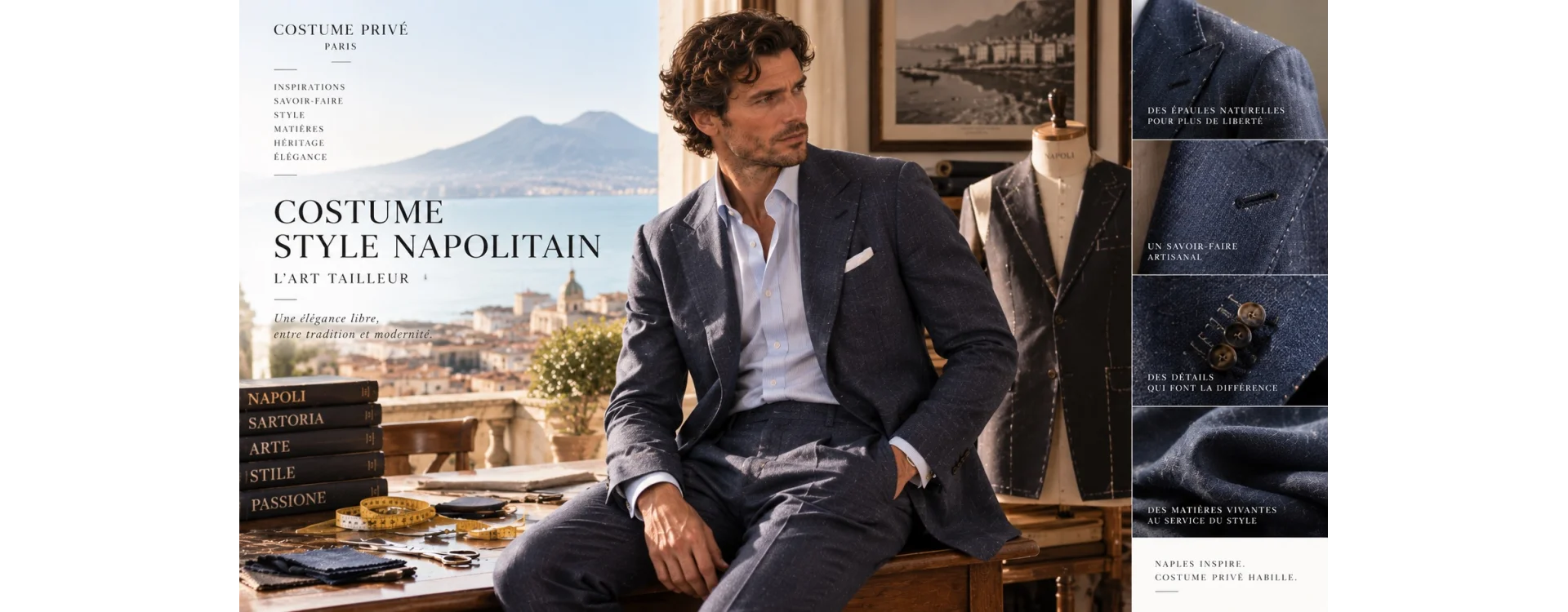 Costume style napolitain : l'art tailleur | Costume Privé