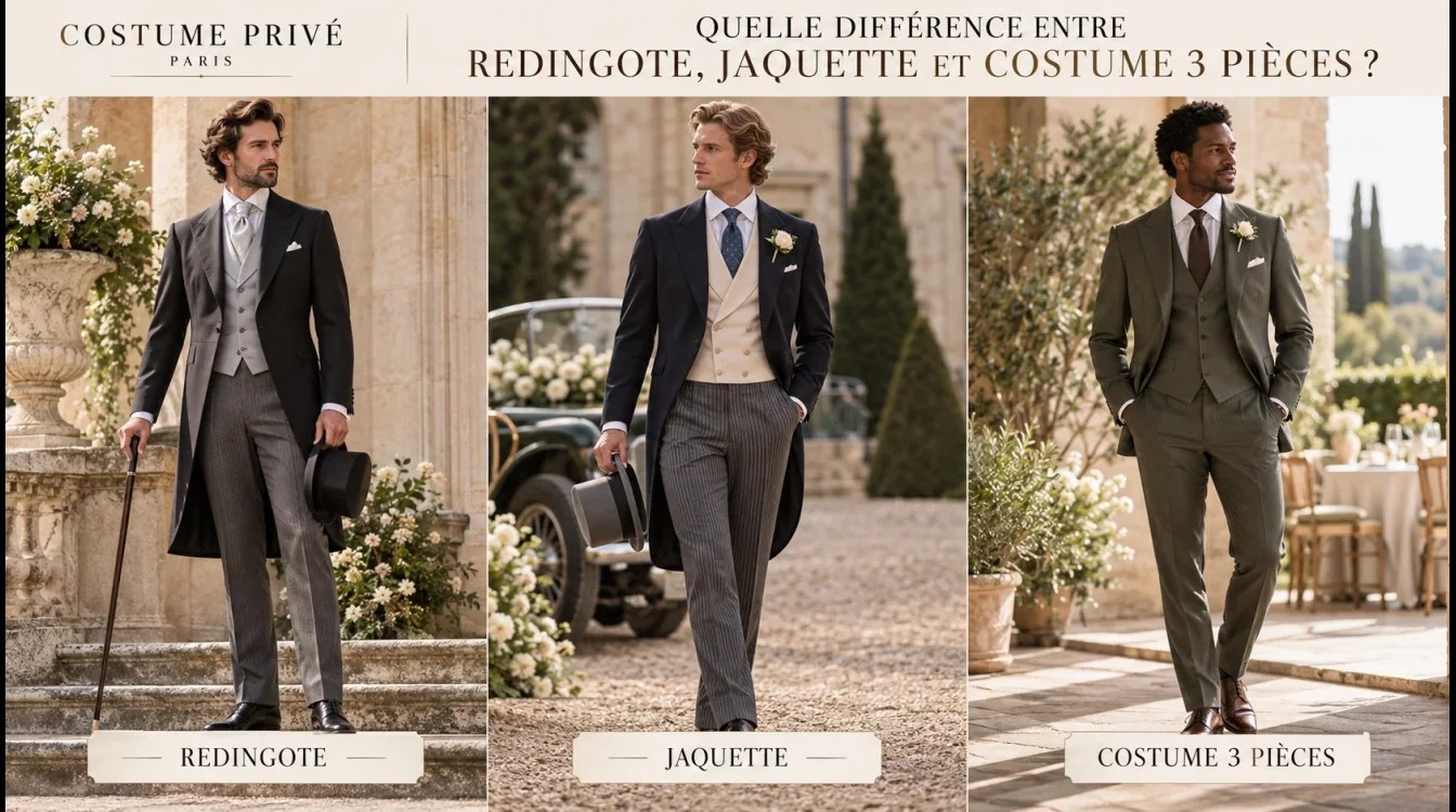 Quelle différence entre redingote, jaquette et costume 3p ?