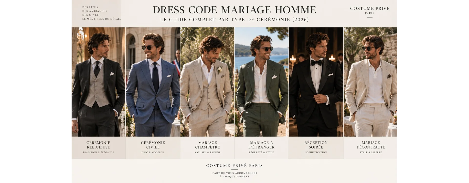 Dress code mariage homme : le guide complet par type de cérémonie (2026)